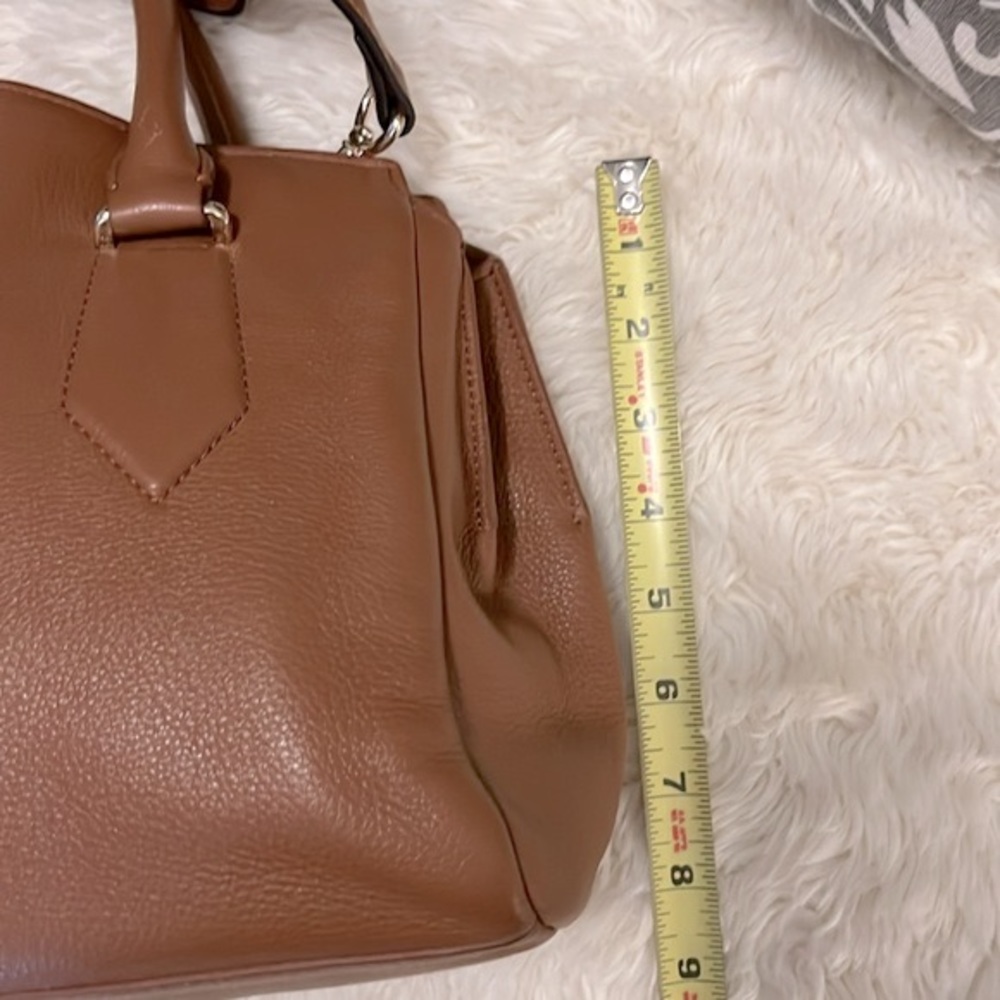 Vince Camuto Brown Leather Satchel with Shoulder Strap - Picture 7 of 10